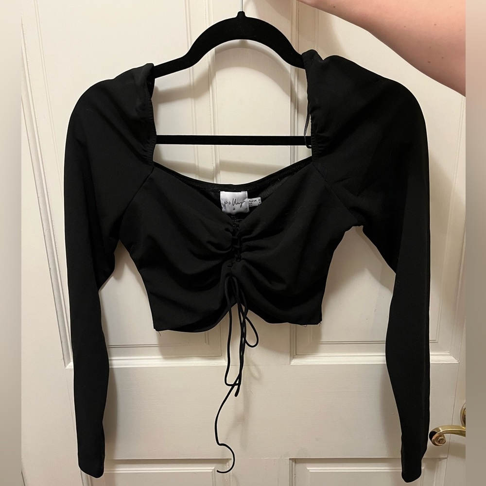 Oh Polly Black Crop Top - size 6